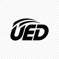 UED体育官网标志 - 蓝色盾牌与运动图形结合